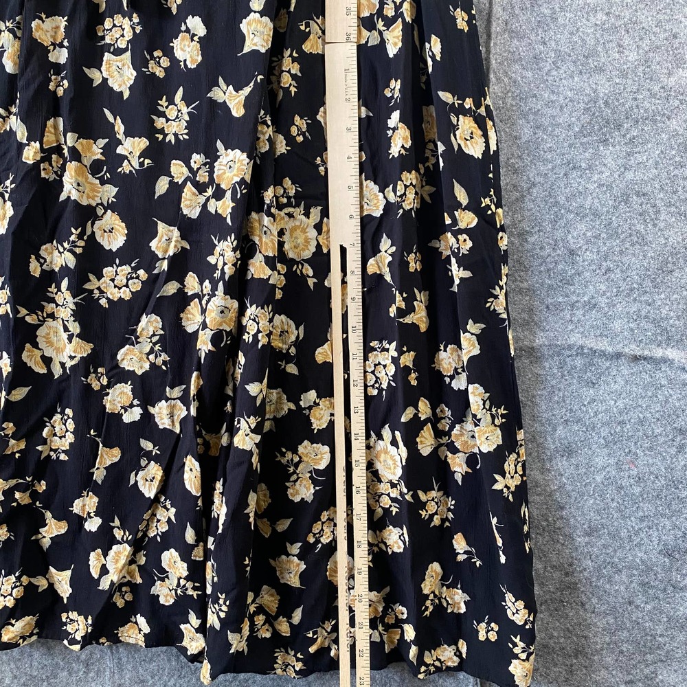 Amuse Society Maxi Dress Medium Black Floral Print Long Sleeve Wrap A-Line - Picture 9 of 13